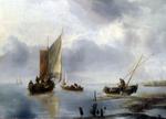 欧洲12-19世纪油画三_CAPPELLE, Jan van de - A Small Vessel in Light Airs, and Another Ashore